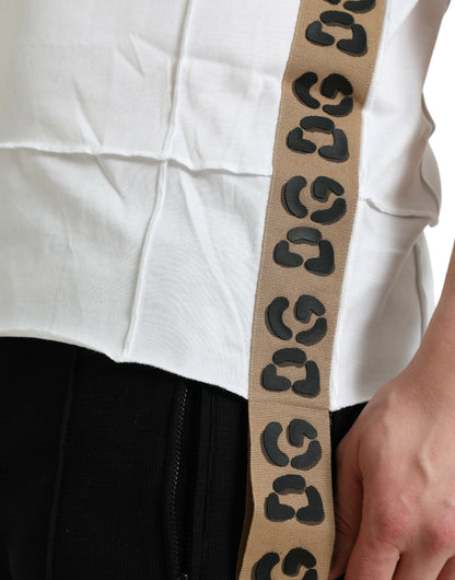 Dolce &amp; Gabbana – Weißes T-Shirt mit Rundhalsausschnitt und kurzen Ärmeln und Logo
