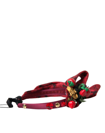Dolce &amp; Gabbana Red Cherry Sicily Verziertes Damen Haarband Diadem
