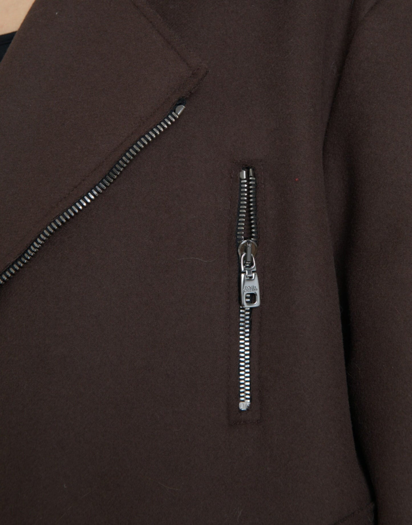 Dolce &amp; Gabbana Brauner Mantel Kurze Biker-Wolljacke