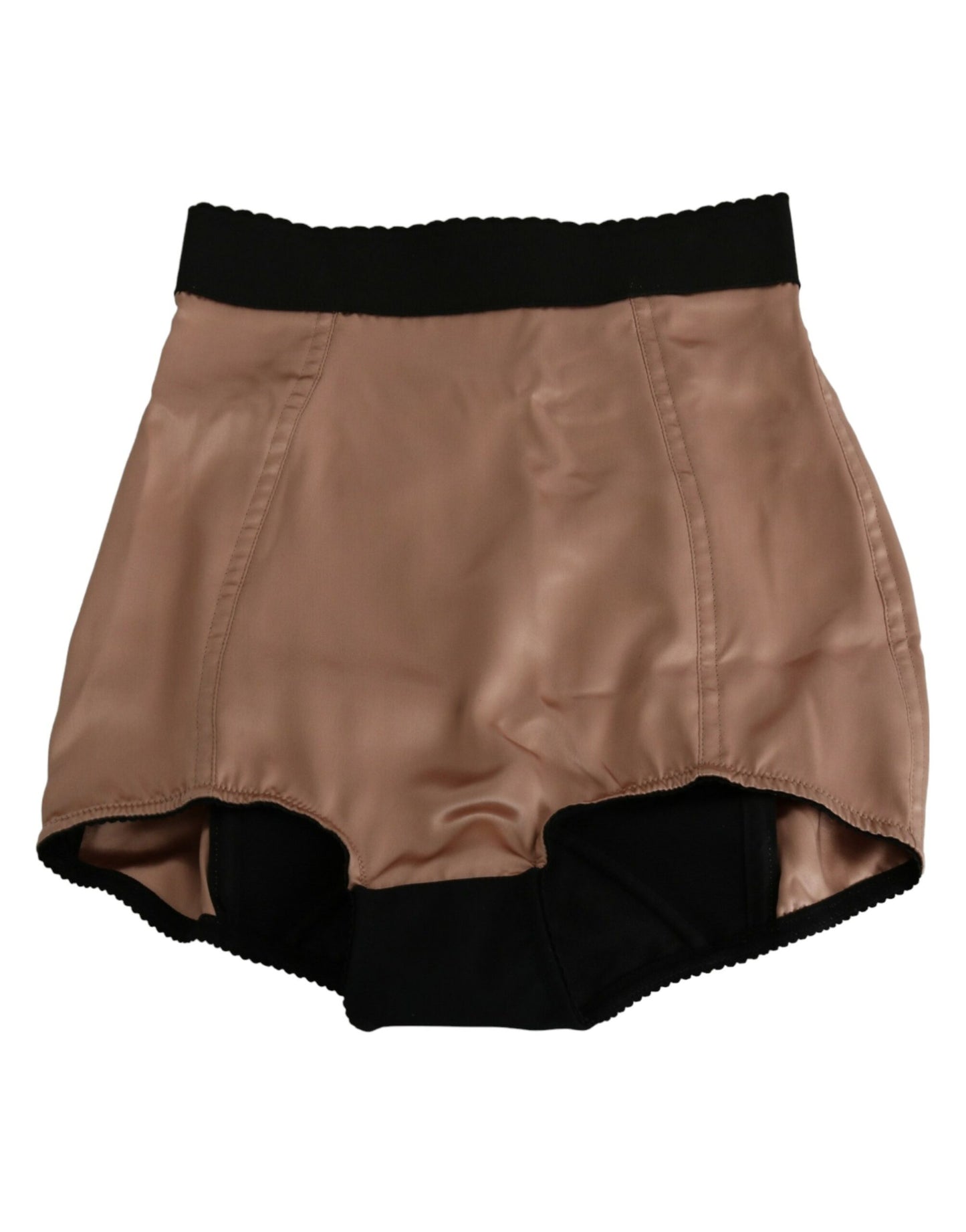Dolce &amp; Gabbana Beige Seidenshorts mit hoher Taille