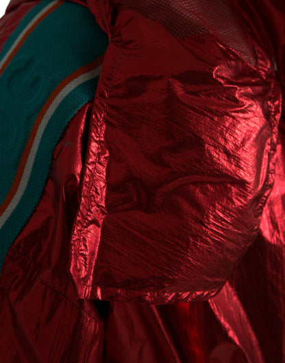 Dolce &amp; Gabbana – Rote Nylon-Sweatshirtjacke mit Kapuze