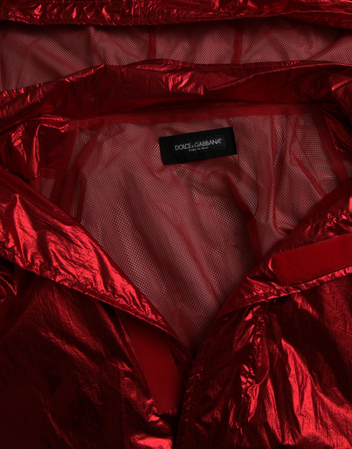 Dolce &amp; Gabbana – Rote Nylon-Sweatshirtjacke mit Kapuze