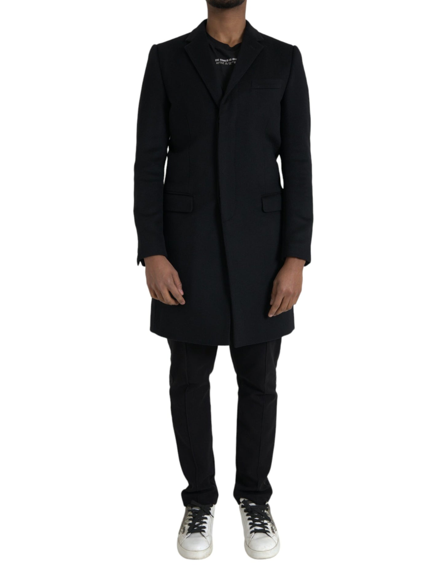 Dolce &amp; Gabbana – Schwarze, einreihige Trenchcoat-Jacke