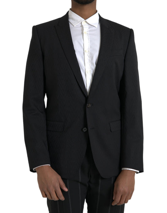 Dolce &amp; Gabbana Schwarzer MARTINI Slim Fit Jacke Mantel Blazer