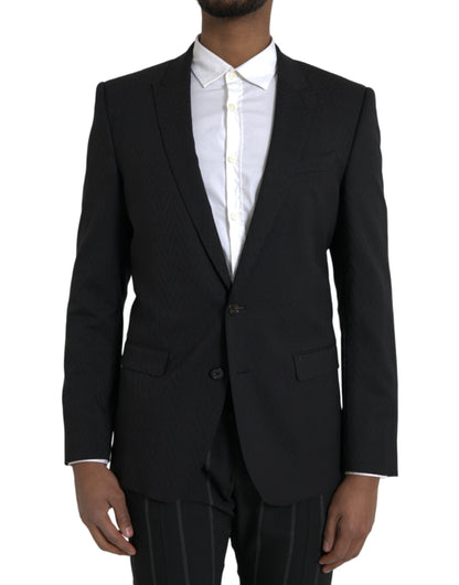 Dolce &amp; Gabbana Schwarzer MARTINI Slim Fit Jacke Mantel Blazer