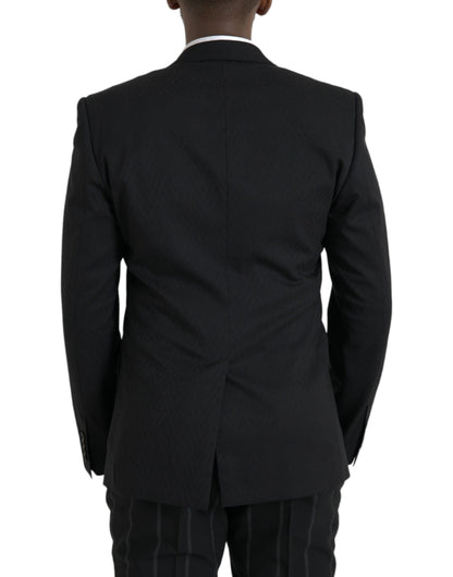 Dolce &amp; Gabbana Schwarzer MARTINI Slim Fit Jacke Mantel Blazer