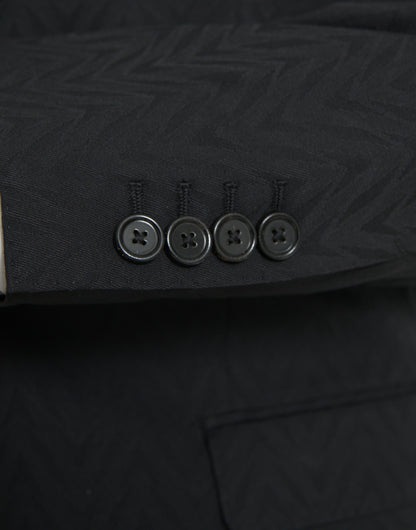 Dolce &amp; Gabbana Schwarzer MARTINI Slim Fit Jacke Mantel Blazer