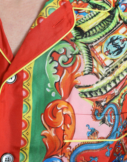 Dolce &amp; Gabbana – Freizeithemd mit mehrfarbigem Muster und Button-Down-Kragen