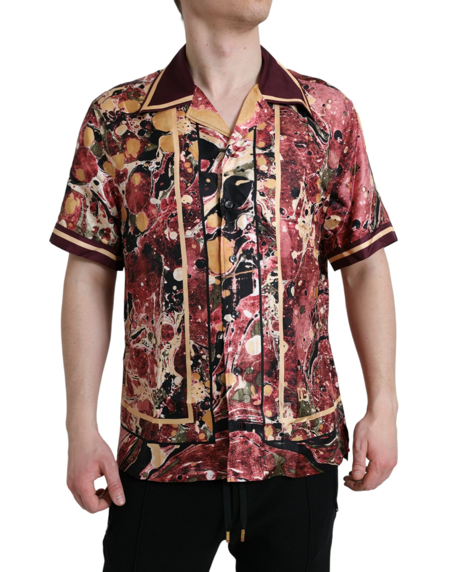 Dolce &amp; Gabbana Mehrfarbiges Button-Down-Seidenhemd