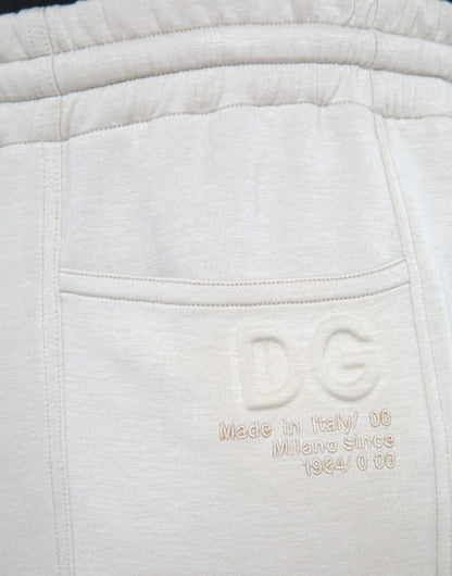 Dolce &amp; Gabbana – Cargo-Jogginghose aus Viskose in Off-White