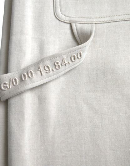 Dolce &amp; Gabbana – Cargo-Jogginghose aus Viskose in Off-White