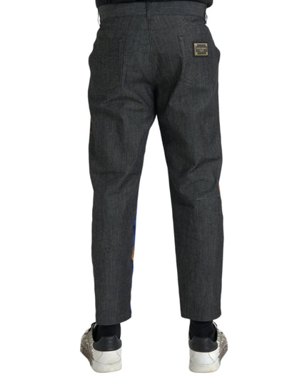 Dolce &amp; Gabbana – Lockere, schmal zulaufende Baumwollhose mit Tiger- und Leopardenmuster in mehreren Farben