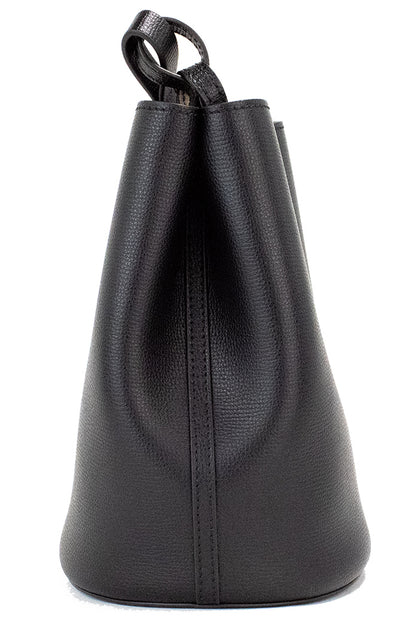 Burberry Lorne – Kleine Handtasche aus genarbtem Leder mit Haymarket-Karomuster in Schwarz