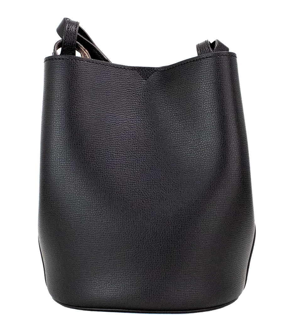 Burberry Lorne – Kleine Handtasche aus genarbtem Leder mit Haymarket-Karomuster in Schwarz
