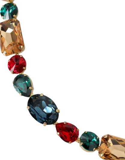 Dolce &amp; Gabbana Hellblauer Taillengürtel aus Leder mit Kristallkette