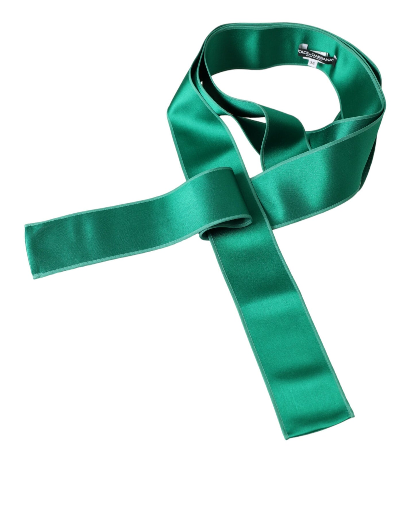 Dolce &amp; Gabbana Grüner Seidensatin-Taillengürtel für Damen