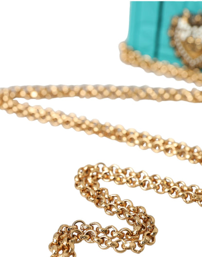 Dolce &amp; Gabbana Türkis Silikon Devotion Herz Cover Tasche Airpods Fall