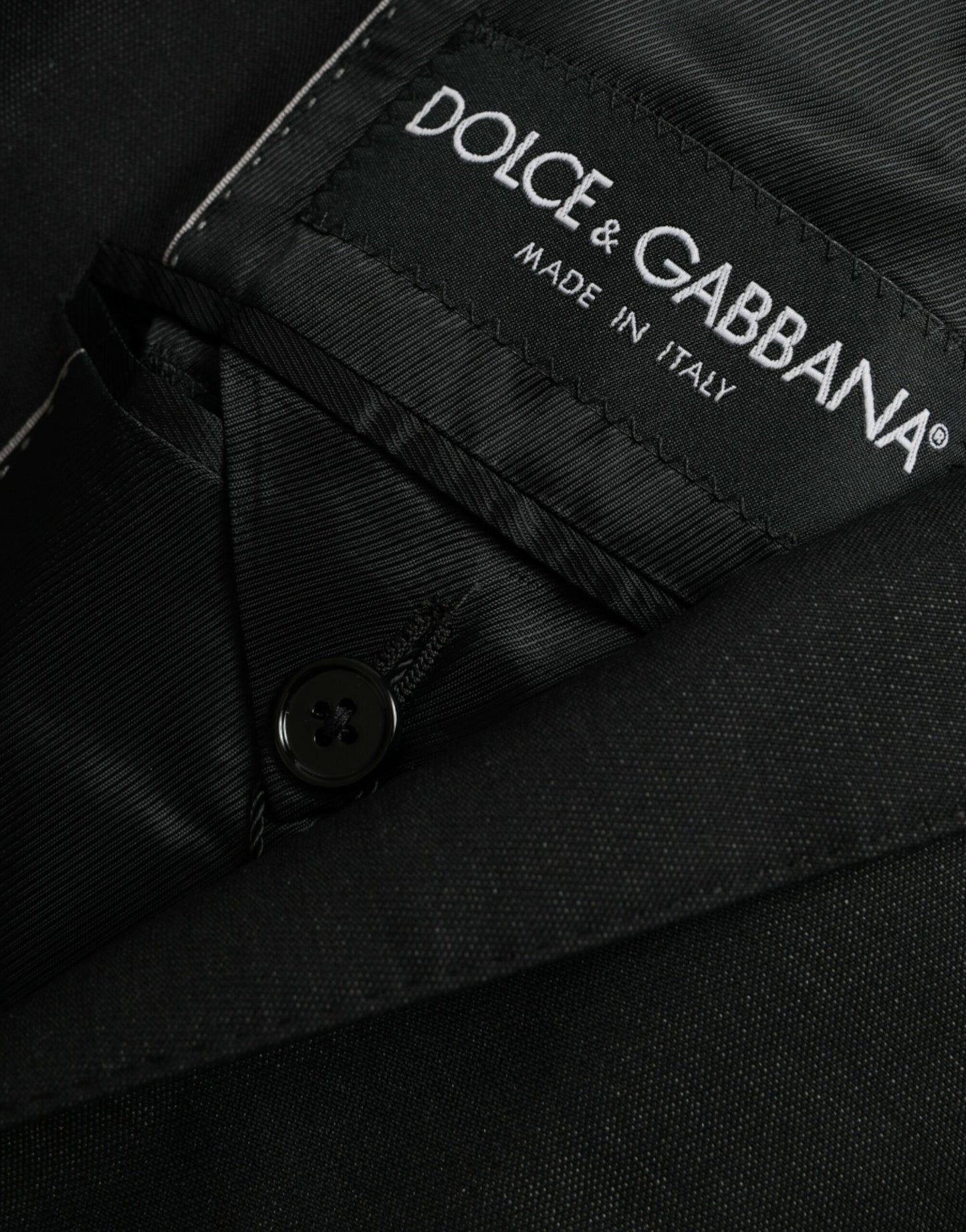 Dolce &amp; Gabbana – Einreihiger Blazer aus schwarzer Wolle mit Kerbe