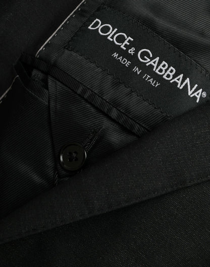 Dolce &amp; Gabbana – Einreihiger Blazer aus schwarzer Wolle mit Kerbe