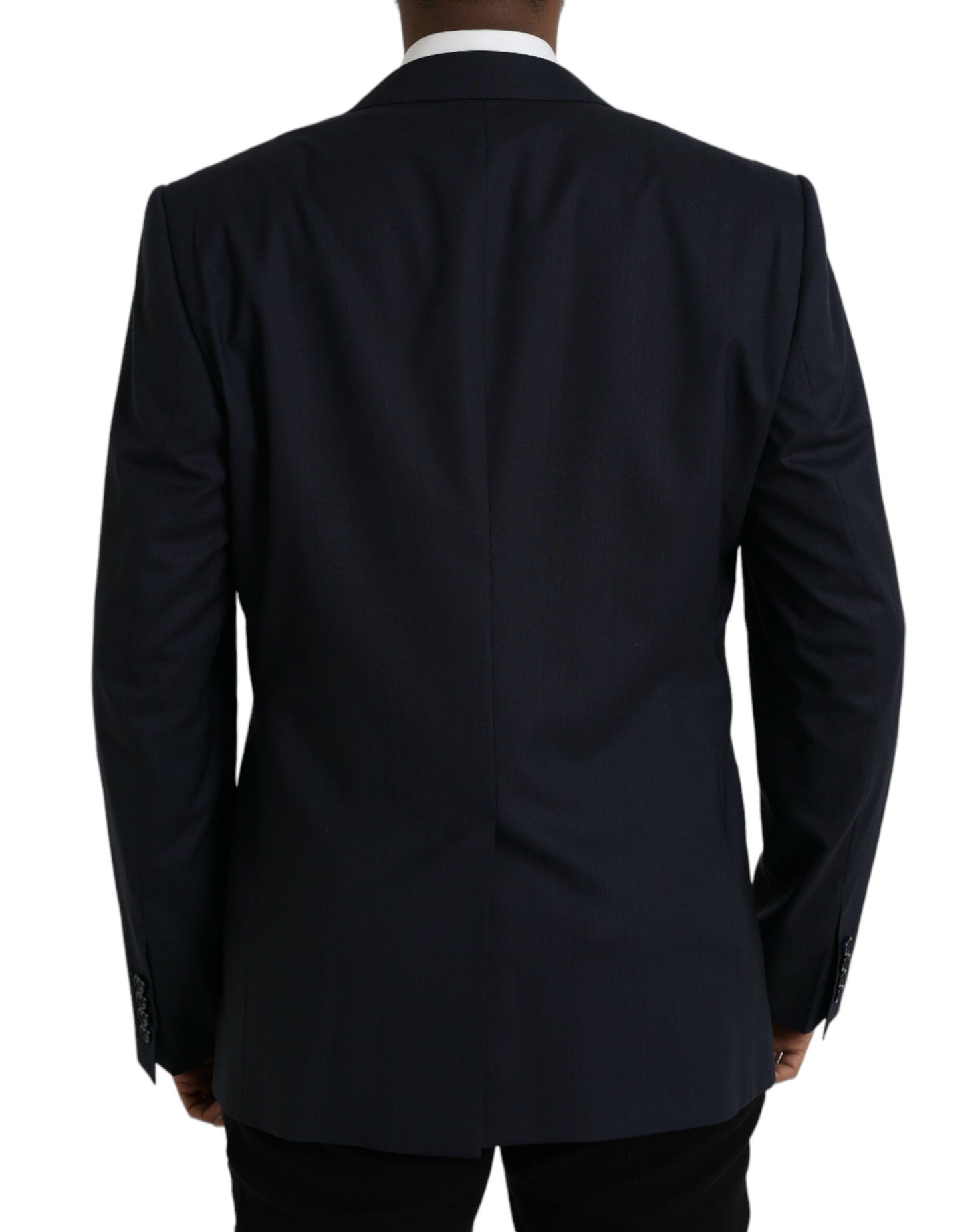 Dolce &amp; Gabbana – Einreihiger Blazer aus dunkelblauer Wolle