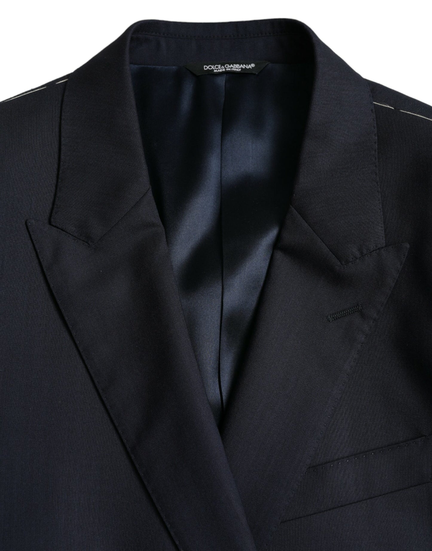 Dolce &amp; Gabbana – Einreihiger Blazer aus dunkelblauer Wolle
