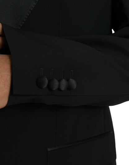 Dolce &amp; Gabbana Schwarzer SICILIA Einreihiger Mantelblazer