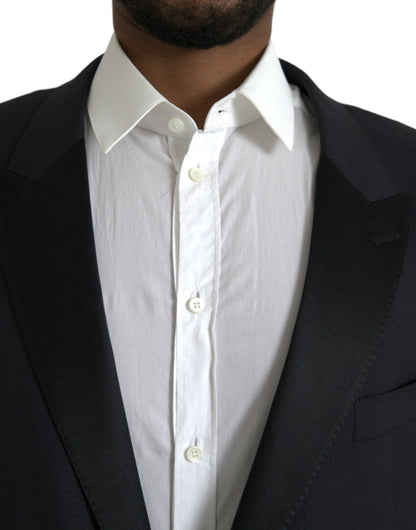 Dolce &amp; Gabbana Blauer MARTINI Einreihiger Mantelblazer