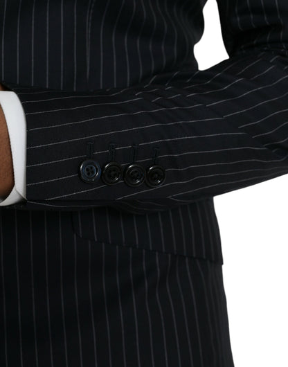 Dolce &amp; Gabbana – SICILIA – Zweireihiger Mantelblazer mit schwarzen Streifen