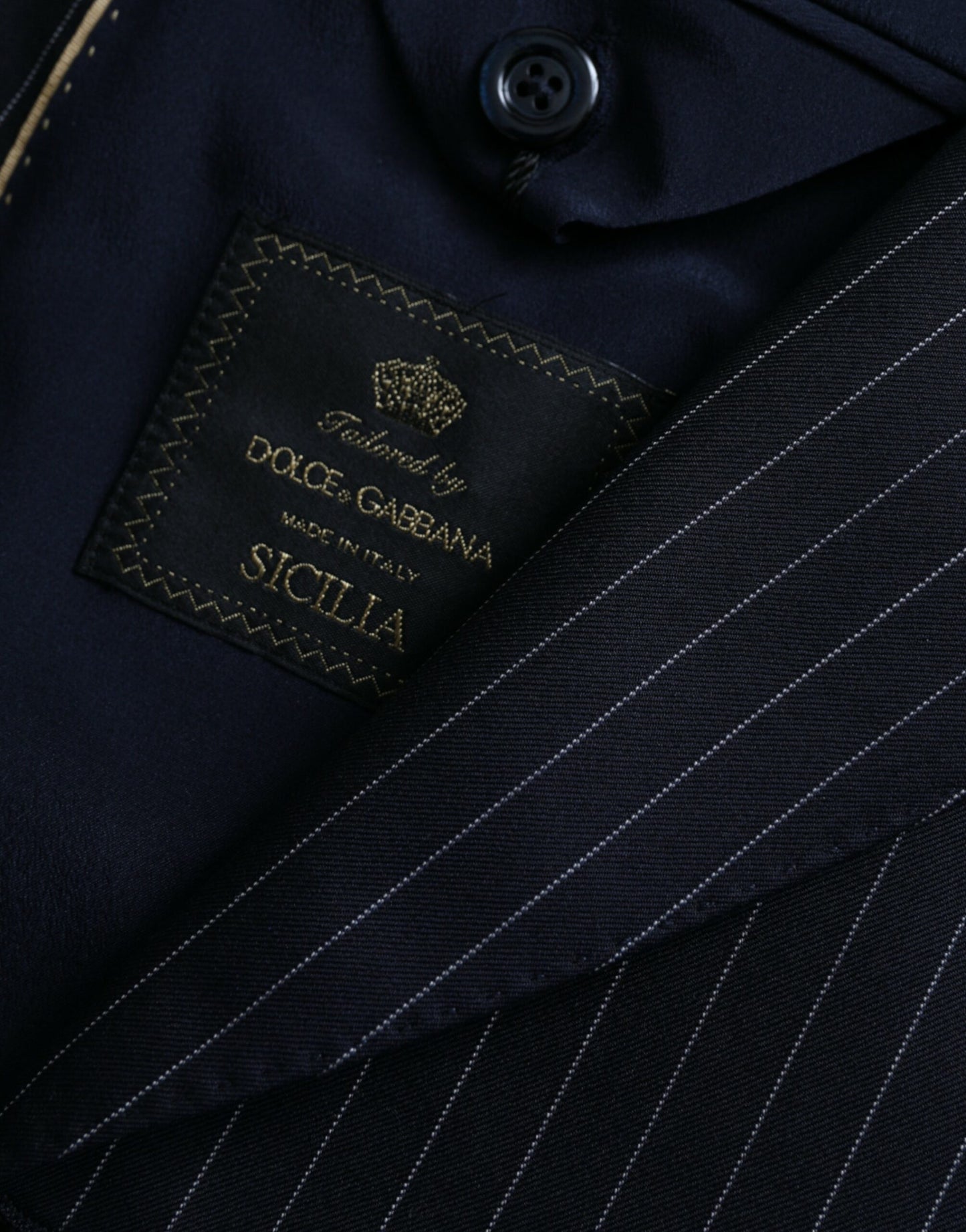 Dolce &amp; Gabbana – SICILIA – Zweireihiger Mantelblazer mit schwarzen Streifen
