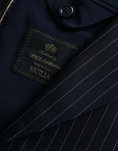 Dolce &amp; Gabbana – SICILIA – Zweireihiger Mantelblazer mit schwarzen Streifen