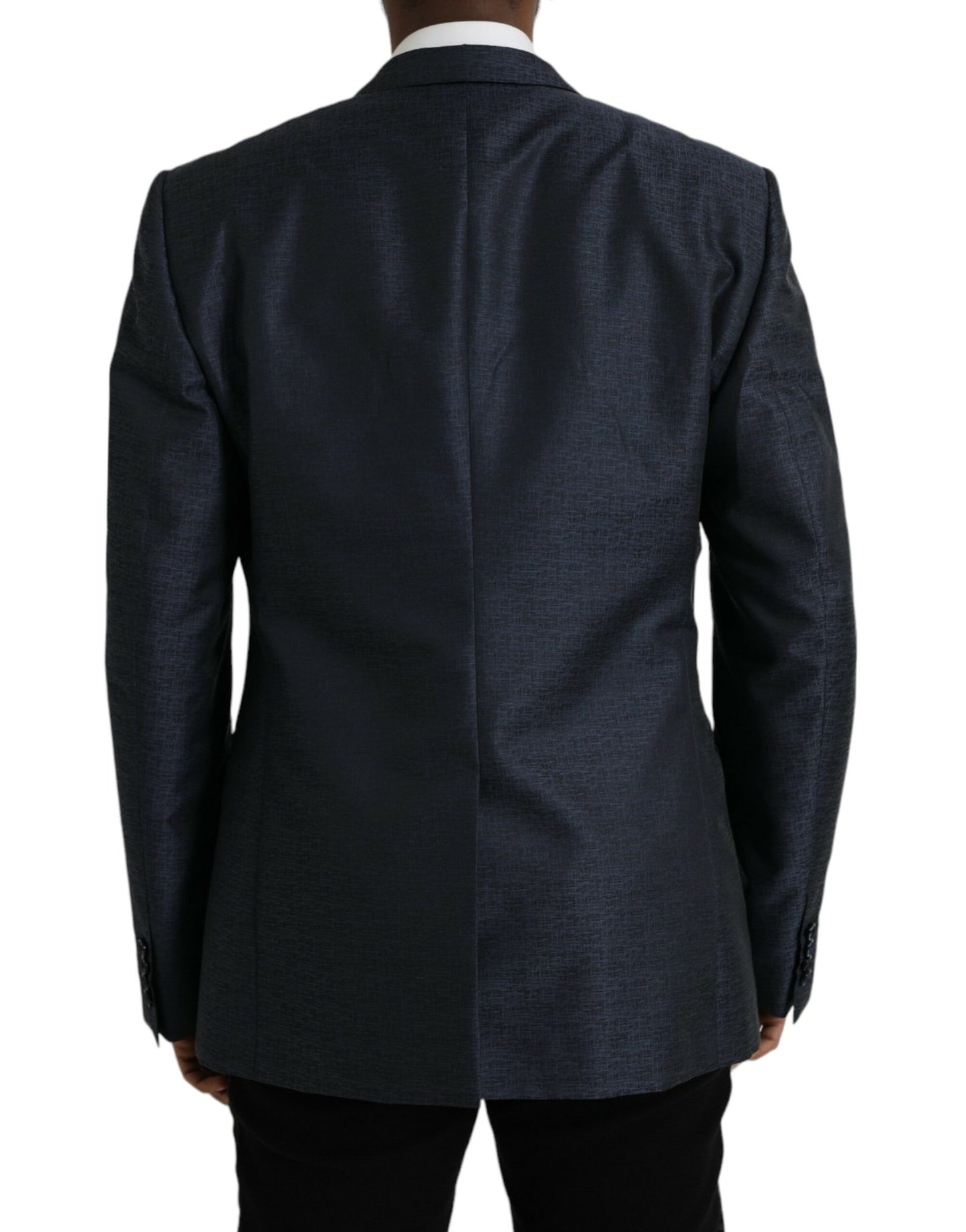 Dolce &amp; Gabbana Blauer Woll-Blazer in GOLD mit einreihigem Mantel