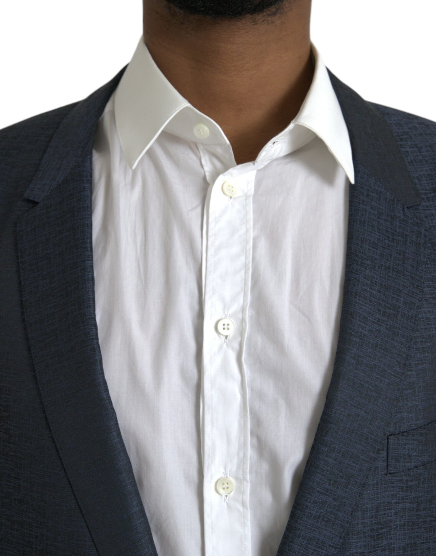 Dolce &amp; Gabbana Blauer Woll-Blazer in GOLD mit einreihigem Mantel