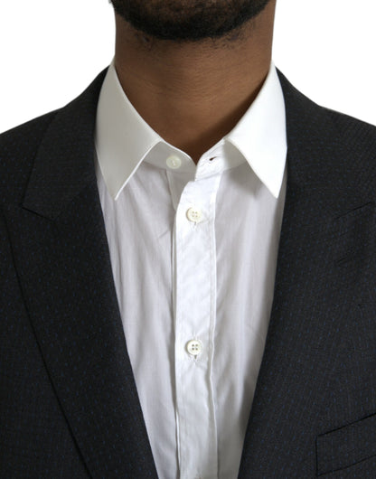 Dolce &amp; Gabbana – Einreihiger MARTINI-Mantelblazer aus schwarzer Wolle
