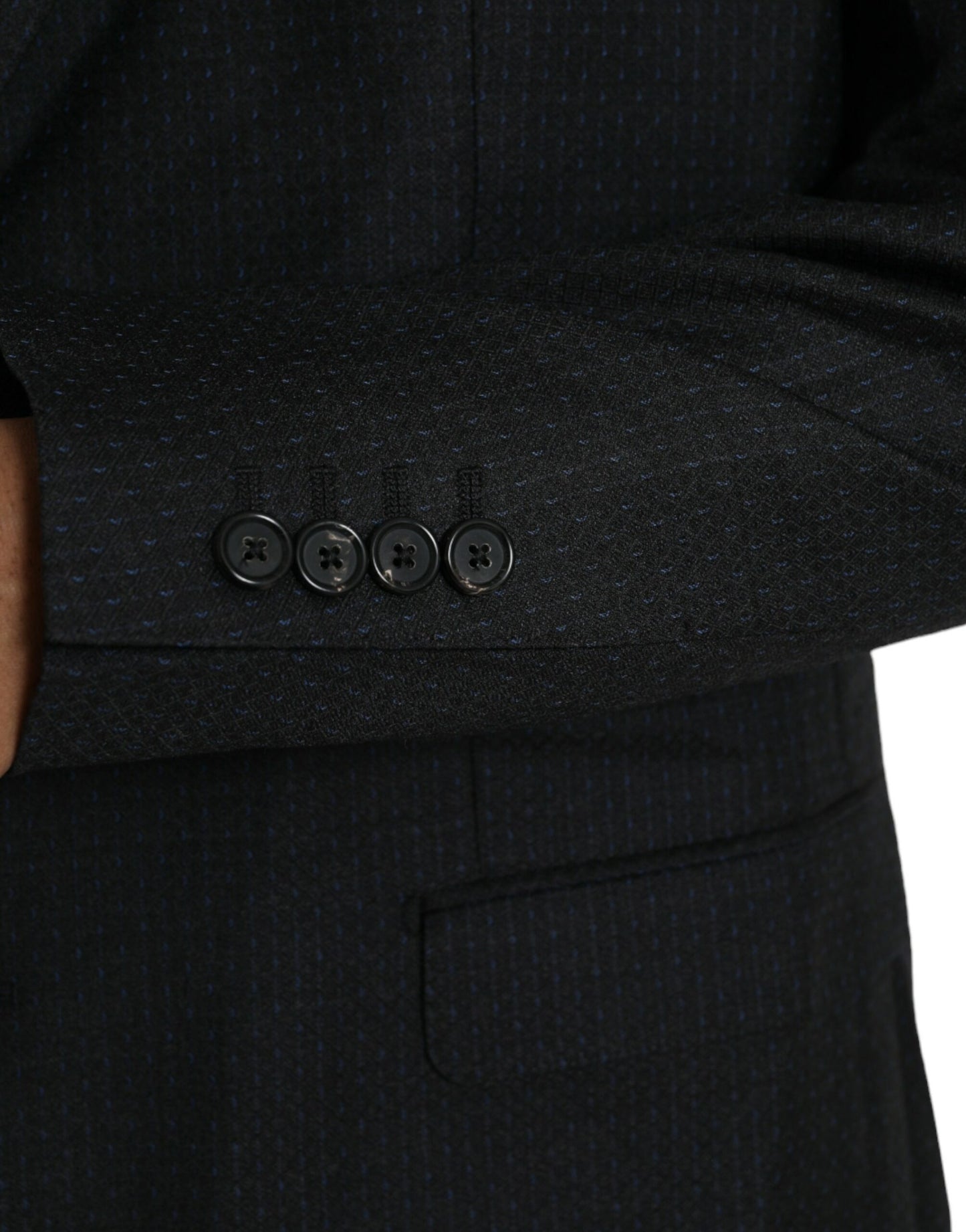 Dolce &amp; Gabbana – Einreihiger MARTINI-Mantelblazer aus schwarzer Wolle