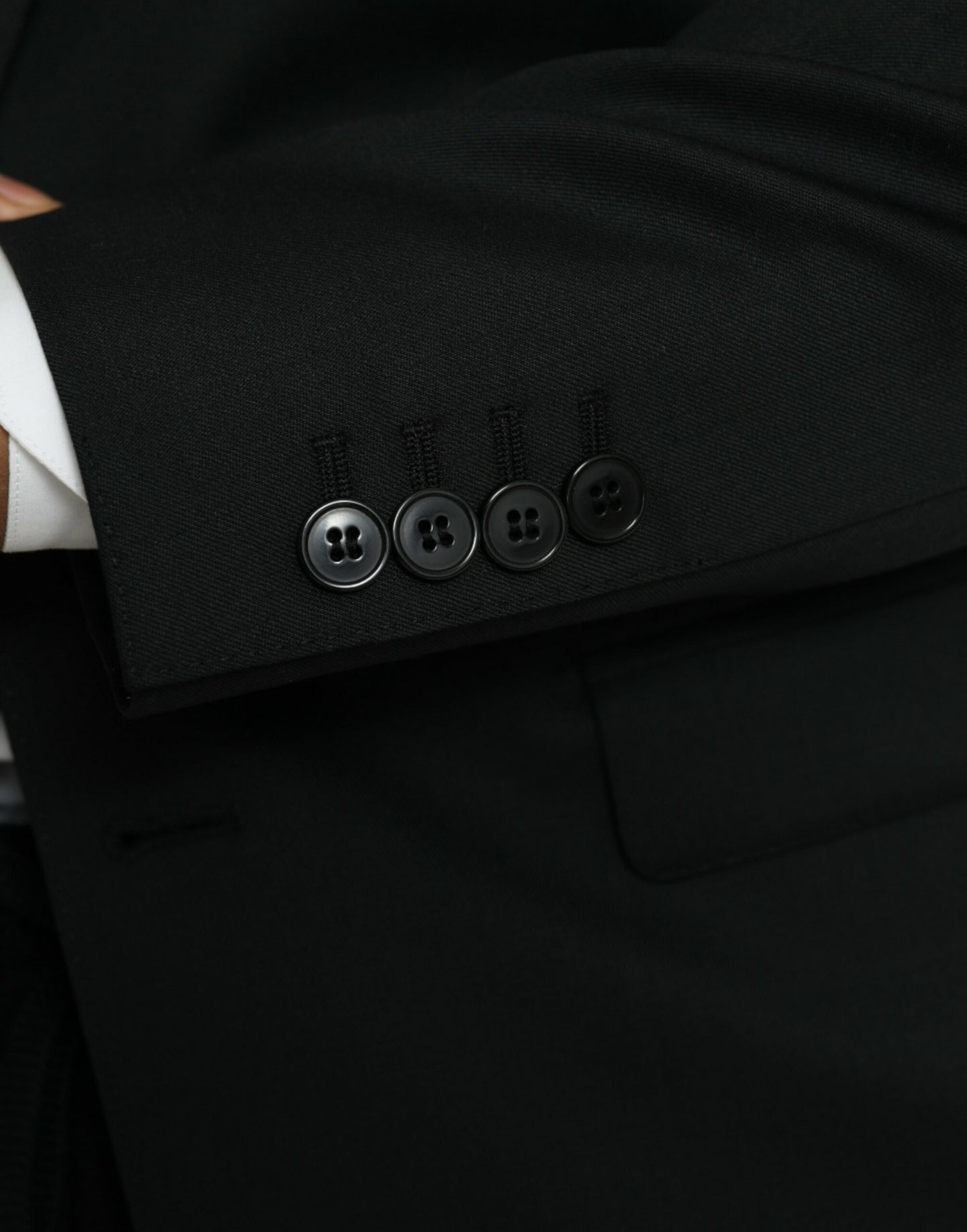 Dolce &amp; Gabbana – Einreihiger MARTINI-Blazer aus schwarzer Wolle