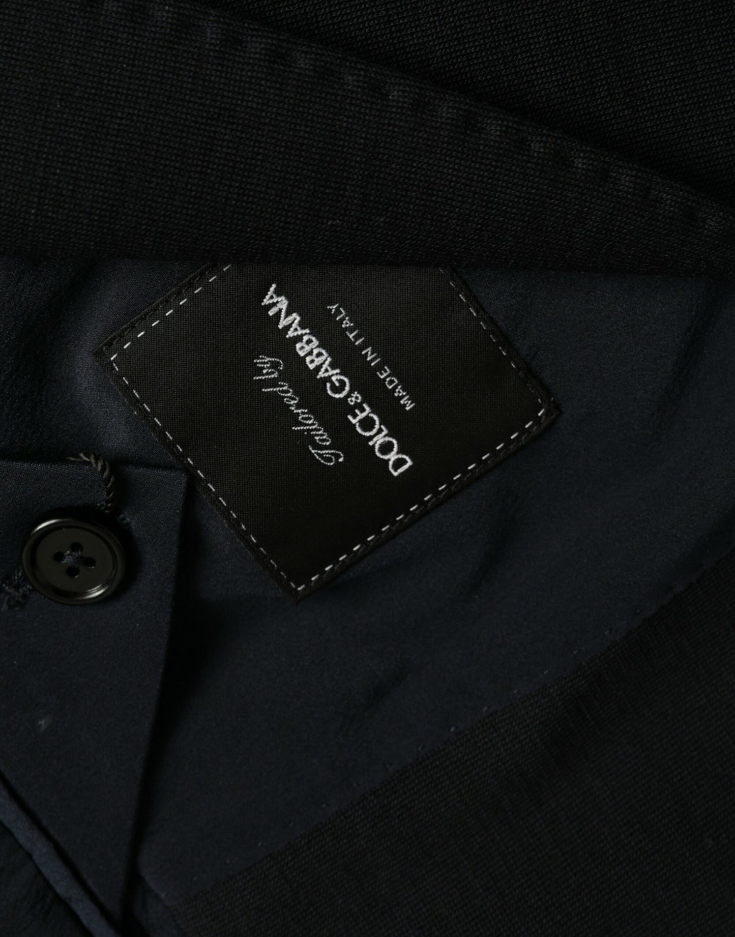 Dolce &amp; Gabbana – Einreihiger Blazer aus schwarzer Wolle mit Kerbe