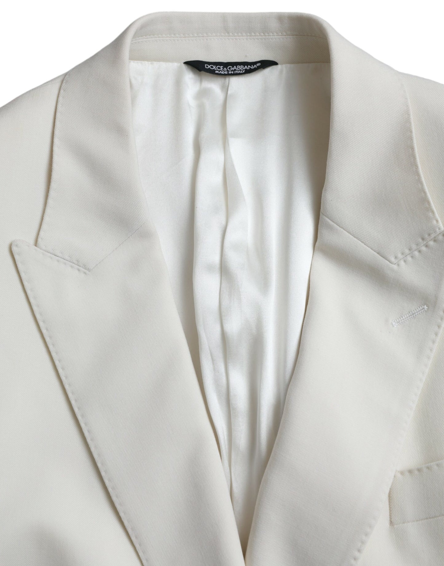 Dolce &amp; Gabbana – Zweireihiger MARTINI-Blazer aus weißer Wolle