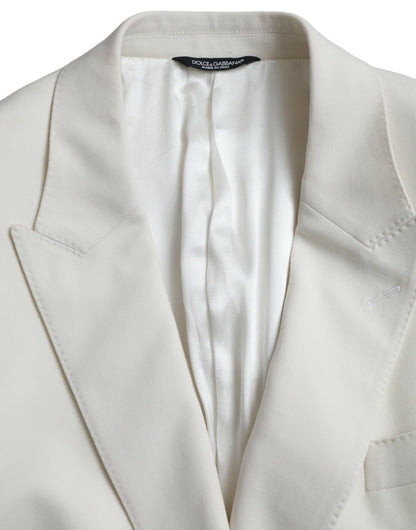 Dolce &amp; Gabbana – Zweireihiger MARTINI-Blazer aus weißer Wolle