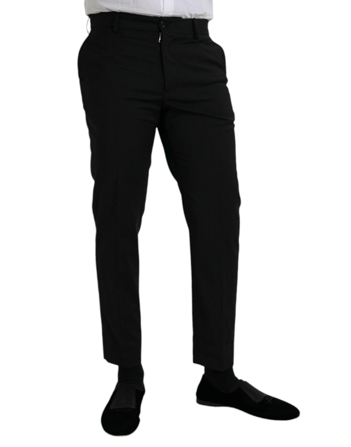 Dolce &amp; Gabbana – Schwarze SlimFit-Anzughose aus Wolle
