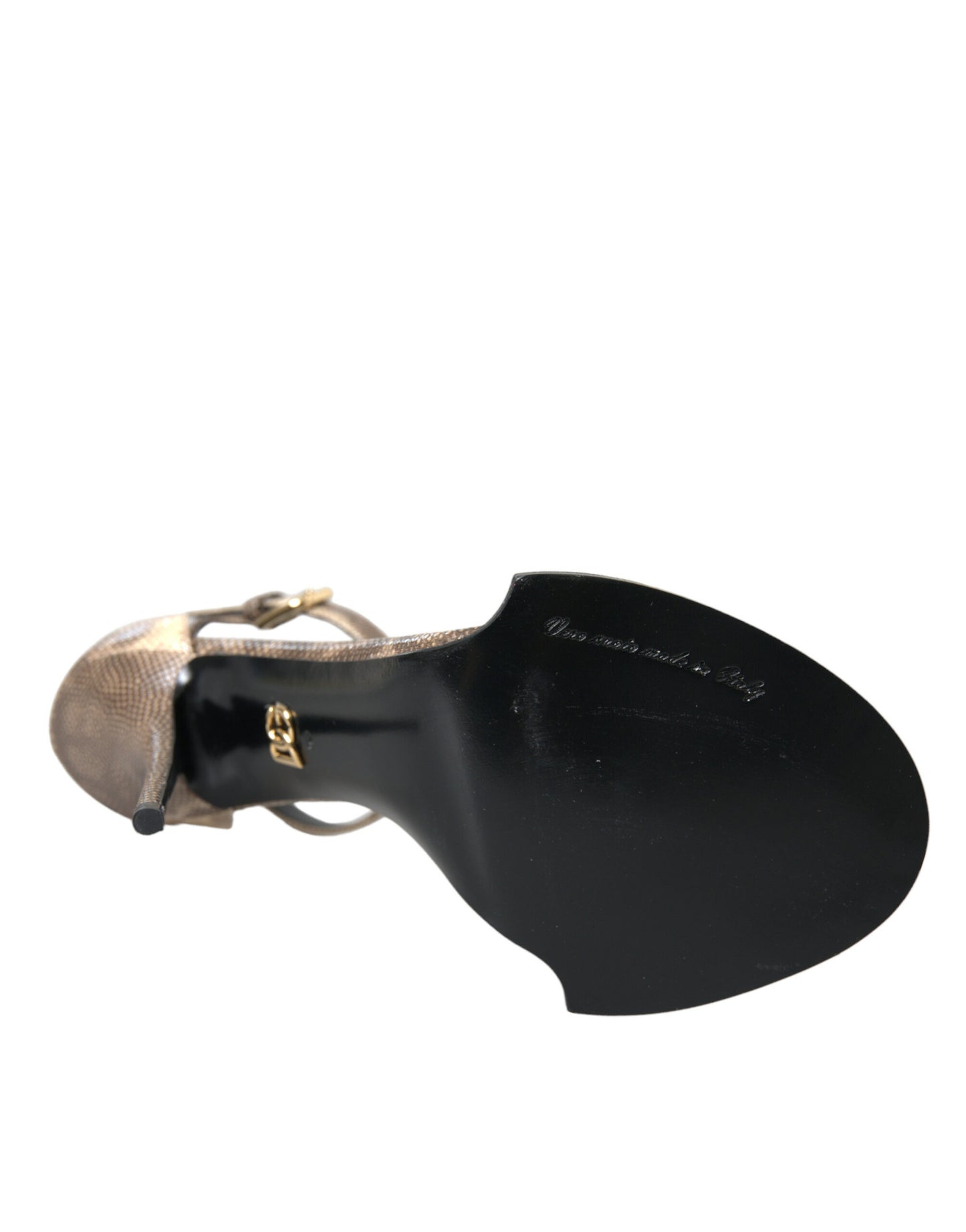 Dolce &amp; Gabbana Braune Sandalen aus exotischem Leder mit Kristallen