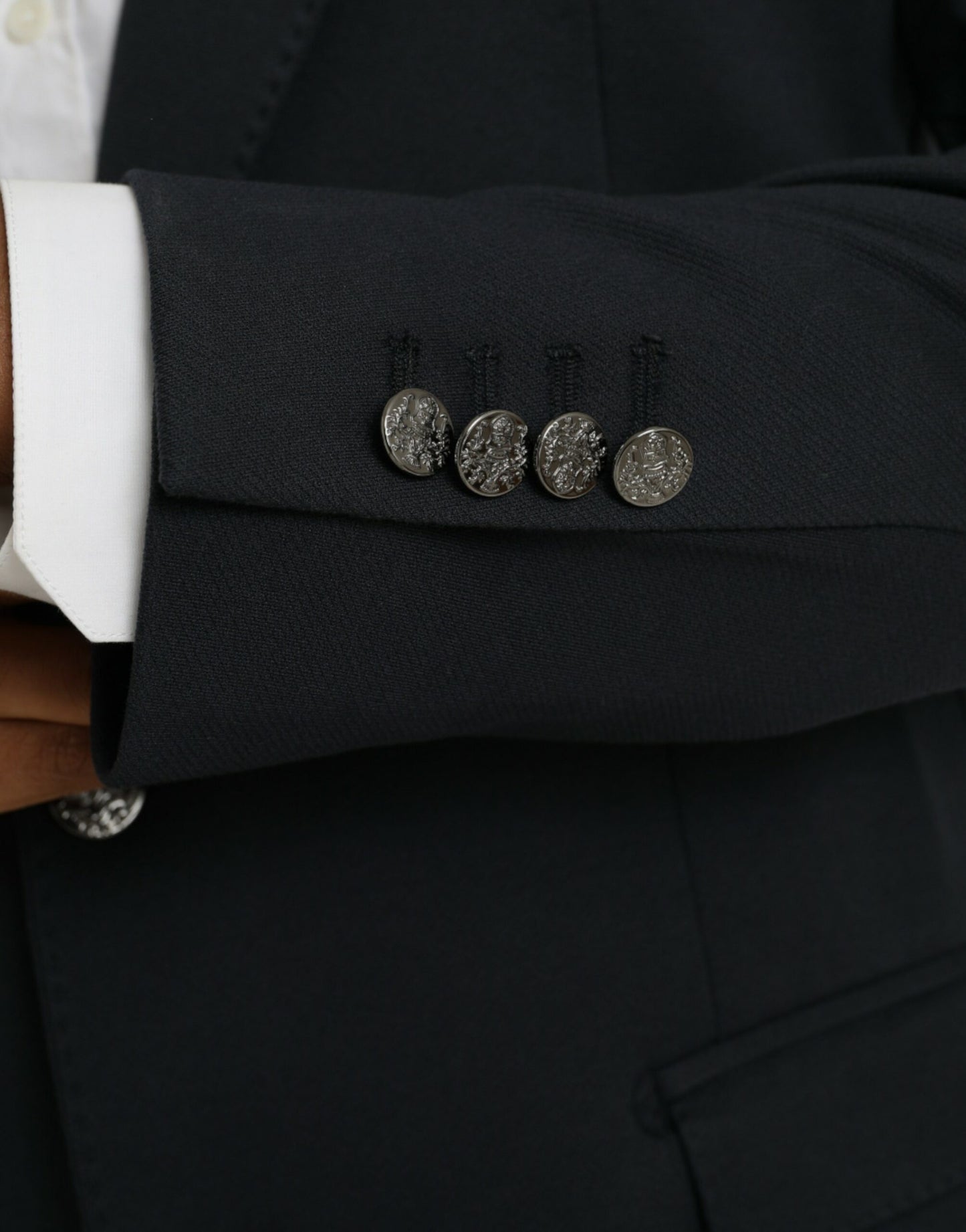 Dolce &amp; Gabbana Dunkelblauer einreihiger Blazer aus Baumwolle