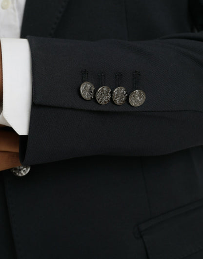 Dolce &amp; Gabbana Dunkelblauer einreihiger Blazer aus Baumwolle