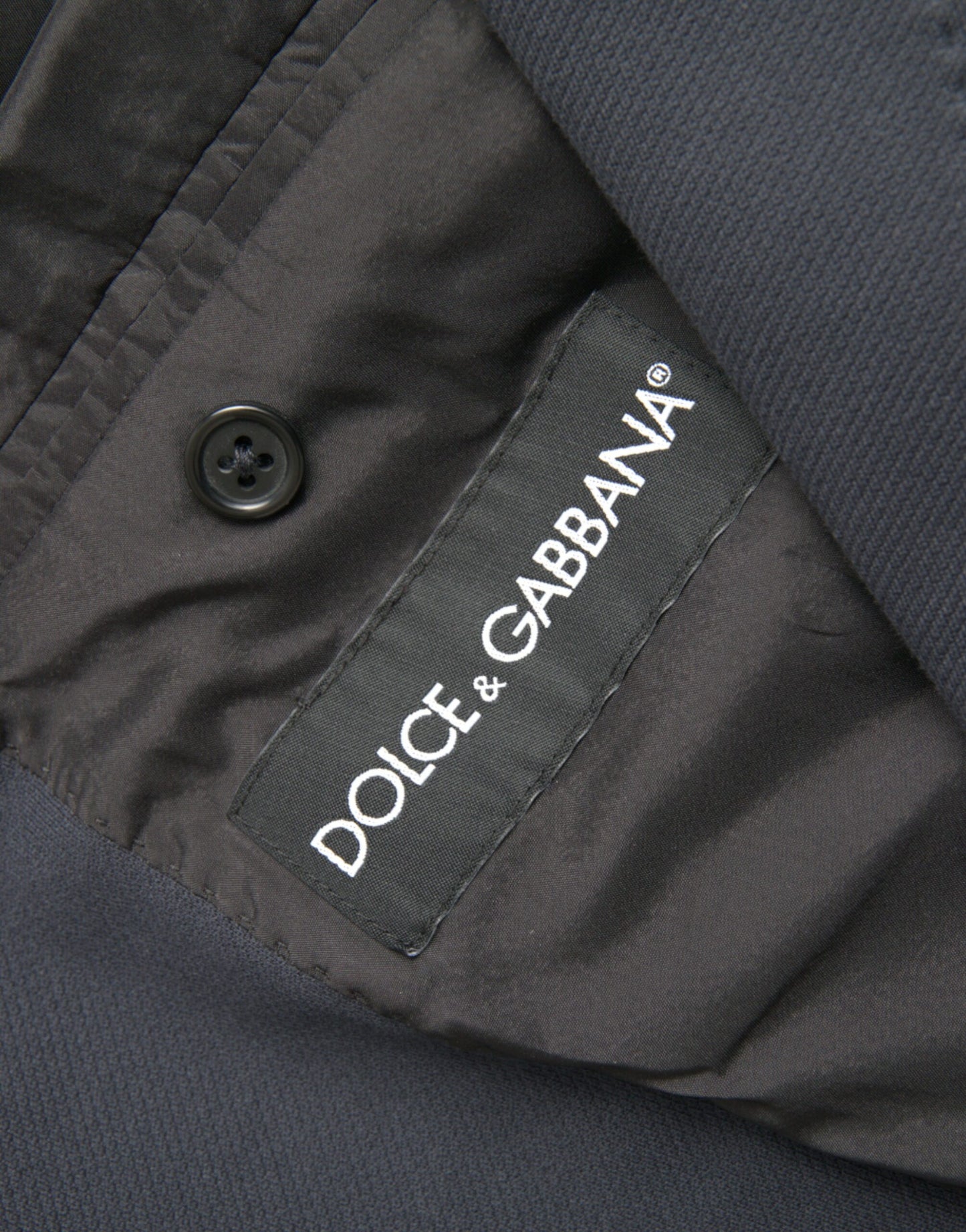 Dolce &amp; Gabbana Dunkelblauer einreihiger Blazer aus Baumwolle