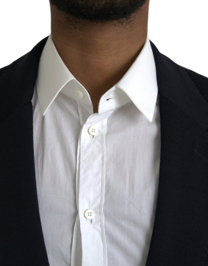 Dolce &amp; Gabbana – Einreihiger Blazer aus schwarzer Wolle