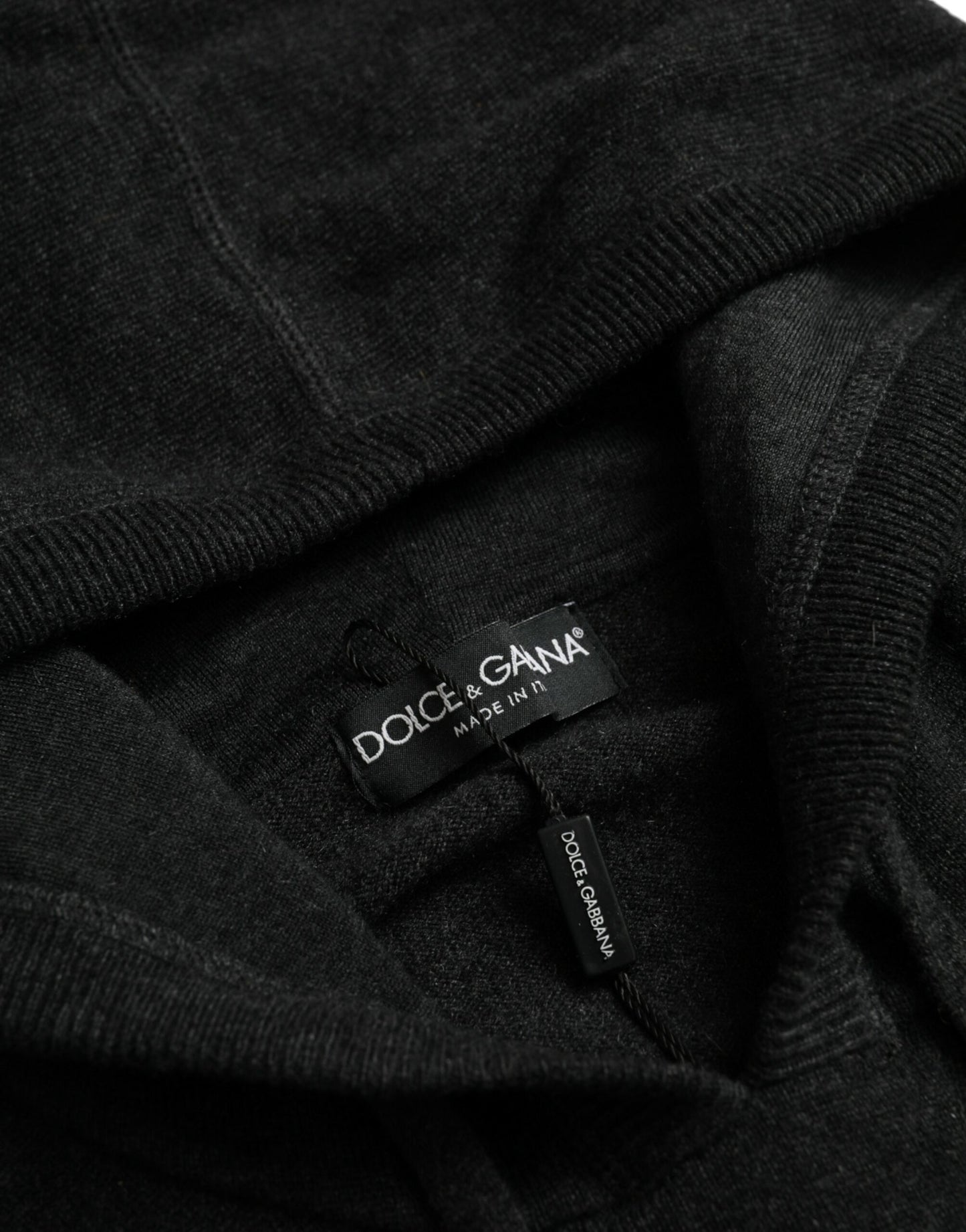 Dolce &amp; Gabbana Dunkelgrauer Kaschmir-Kapuzenpullover