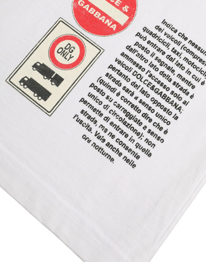 Dolce &amp; Gabbana – Weißes, kurzärmliges T-Shirt aus Baumwolle mit Amor-Herz und Rundhalsausschnitt