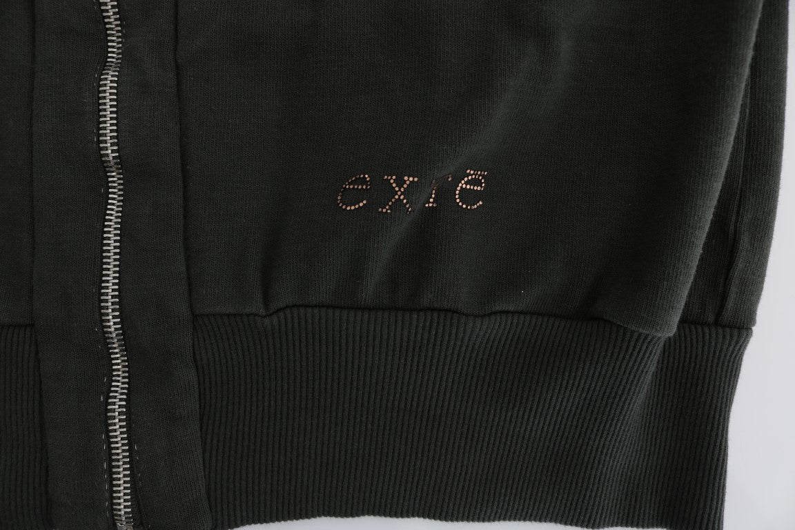 Exte Graues Oberteil mit Kapuze und Reißverschluss aus Baumwolle