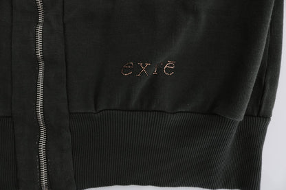 Exte Graues Oberteil mit Kapuze und Reißverschluss aus Baumwolle