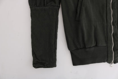 Exte Graues Oberteil mit Kapuze und Reißverschluss aus Baumwolle