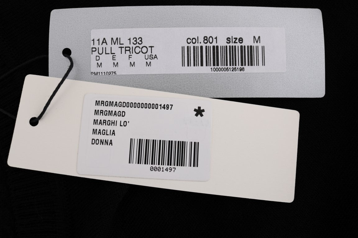 MARGHI LO‘ Schwarzes T-Shirt aus 100 % Lana-Wolle